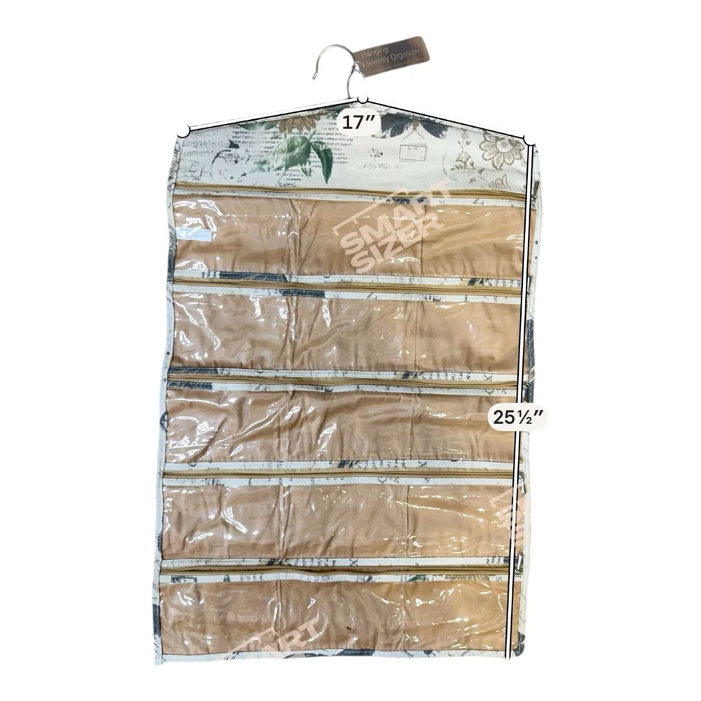 Hanging Brown Jewelry Organizer 17” x 24'